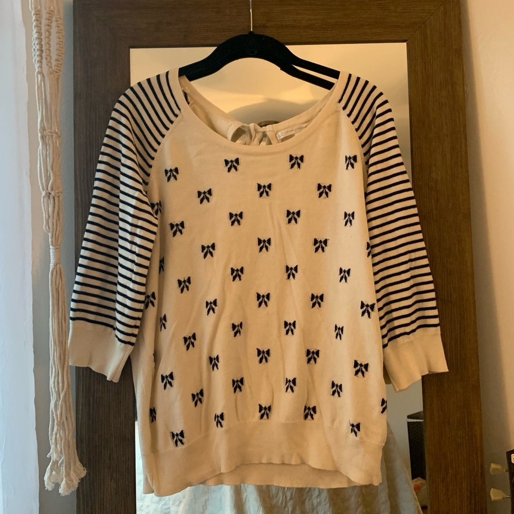 LC Quarter Sleeve Bow Sweater